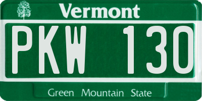 VT license plate PKW130