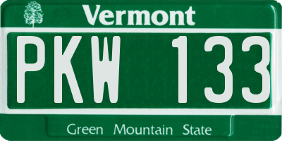 VT license plate PKW133