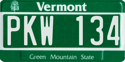 VT license plate PKW134