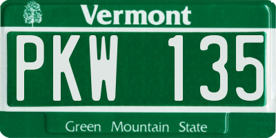 VT license plate PKW135