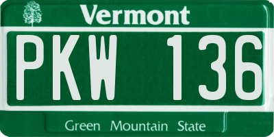 VT license plate PKW136