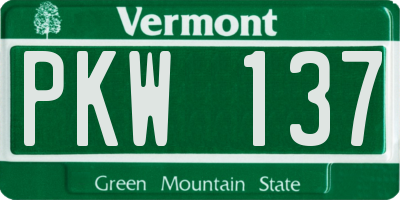 VT license plate PKW137
