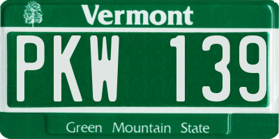 VT license plate PKW139
