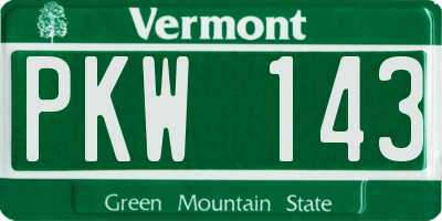 VT license plate PKW143