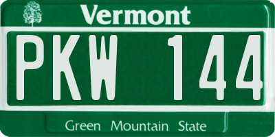 VT license plate PKW144