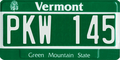 VT license plate PKW145