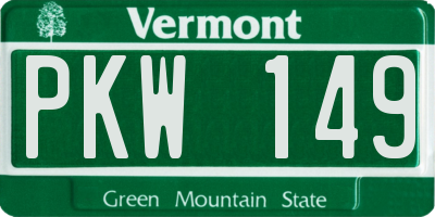 VT license plate PKW149