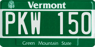 VT license plate PKW150
