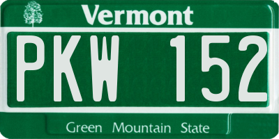 VT license plate PKW152
