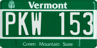 VT license plate PKW153