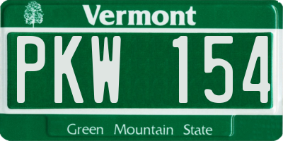 VT license plate PKW154
