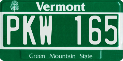 VT license plate PKW165