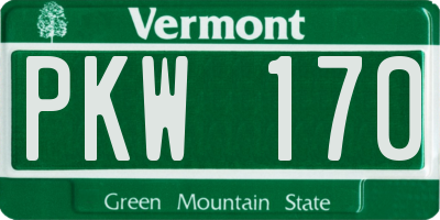 VT license plate PKW170