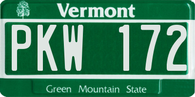 VT license plate PKW172