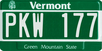 VT license plate PKW177