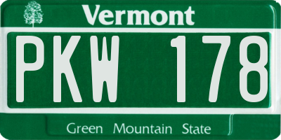 VT license plate PKW178
