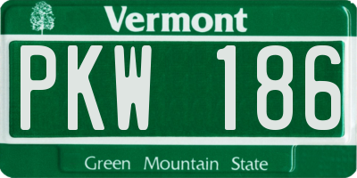 VT license plate PKW186