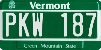 VT license plate PKW187
