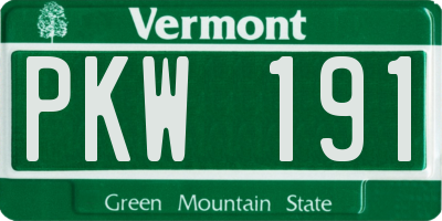 VT license plate PKW191