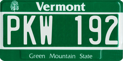 VT license plate PKW192