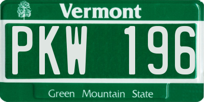VT license plate PKW196