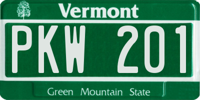 VT license plate PKW201