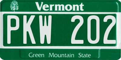 VT license plate PKW202