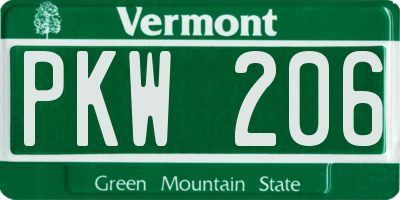 VT license plate PKW206