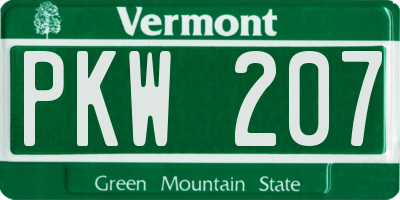 VT license plate PKW207
