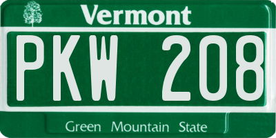 VT license plate PKW208