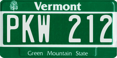 VT license plate PKW212