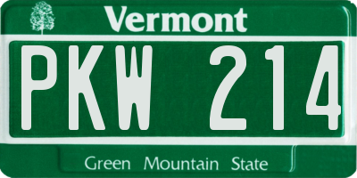 VT license plate PKW214