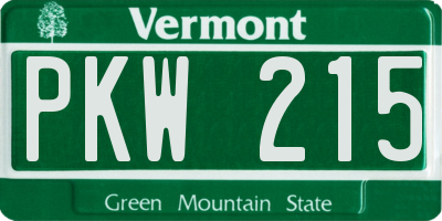 VT license plate PKW215