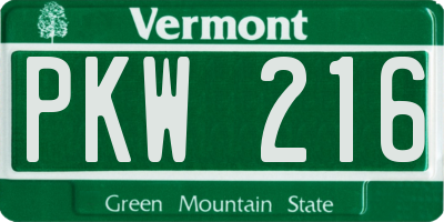 VT license plate PKW216