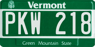 VT license plate PKW218