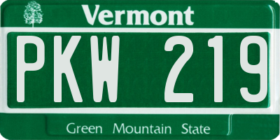 VT license plate PKW219