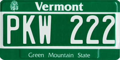 VT license plate PKW222
