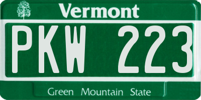 VT license plate PKW223