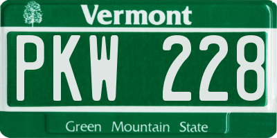 VT license plate PKW228