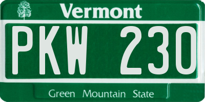VT license plate PKW230