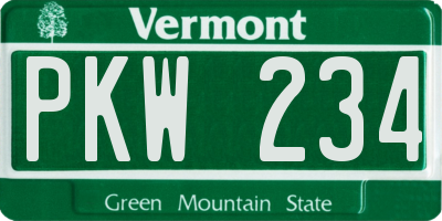 VT license plate PKW234