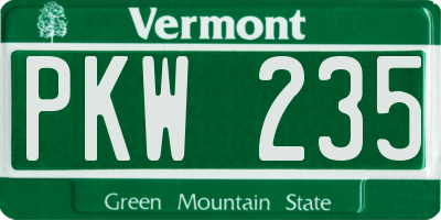 VT license plate PKW235