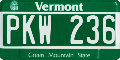 VT license plate PKW236
