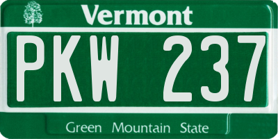 VT license plate PKW237