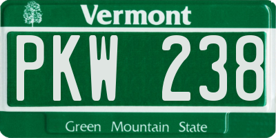 VT license plate PKW238