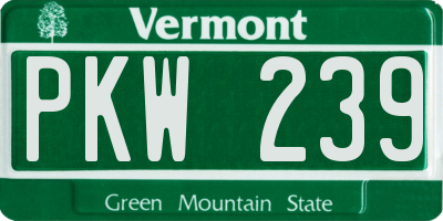 VT license plate PKW239