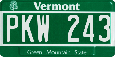 VT license plate PKW243