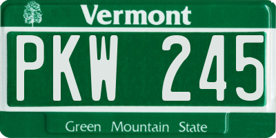 VT license plate PKW245