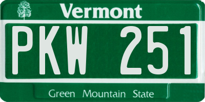 VT license plate PKW251