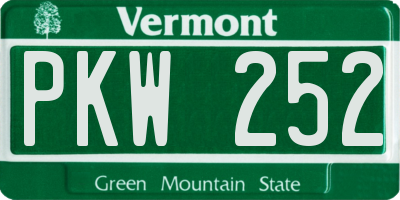 VT license plate PKW252